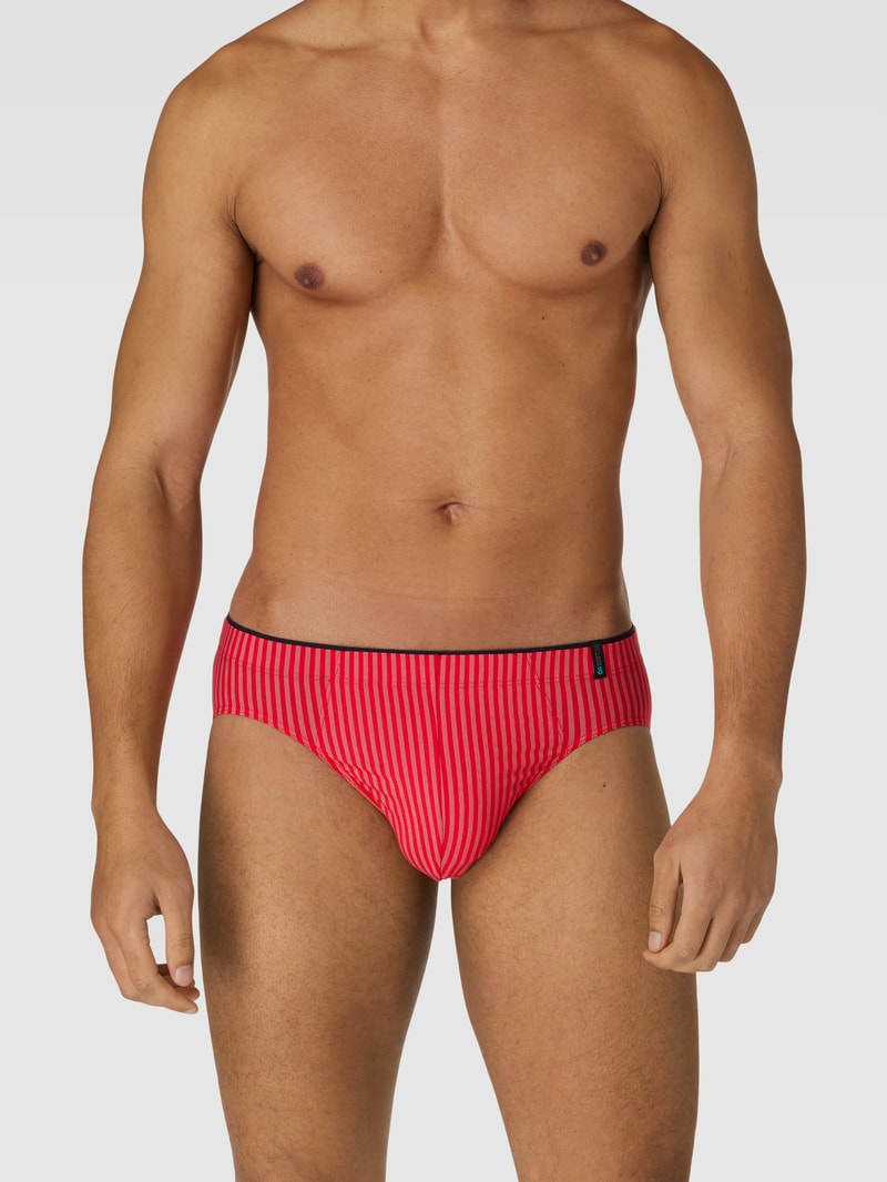 Slip mit Streifenmuster Modell 'Supermini' in rot