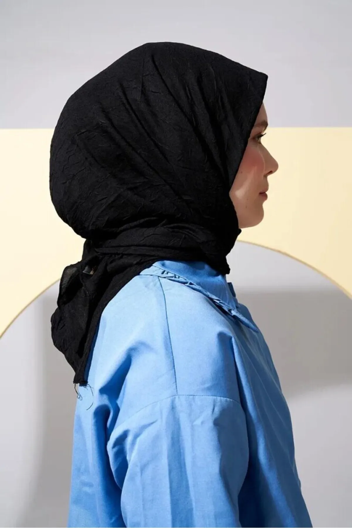 SOYTEMİZ  Hijab Damen-Schal aus Bio-Bambus, Schwarz