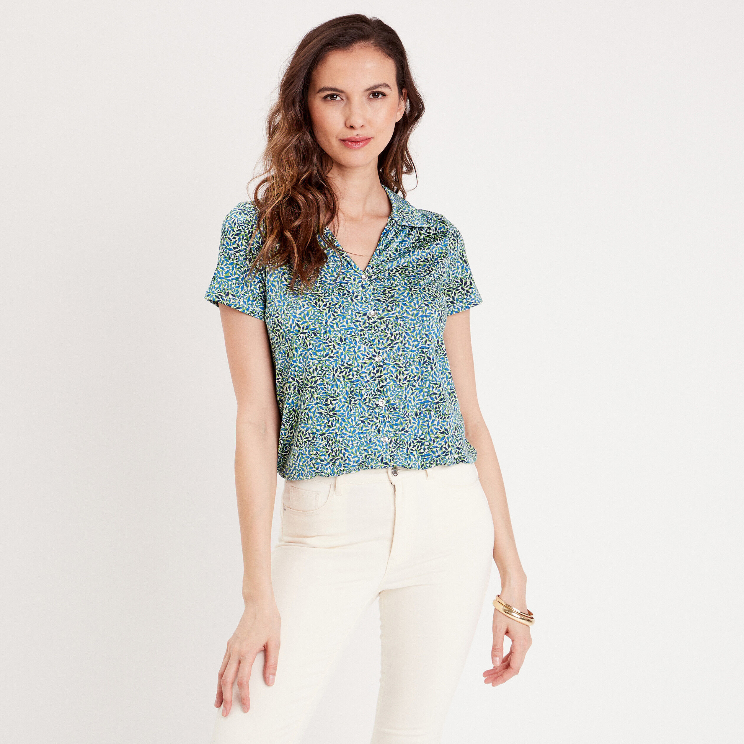 Blouse manches courtes ecru femme | Cache Cache