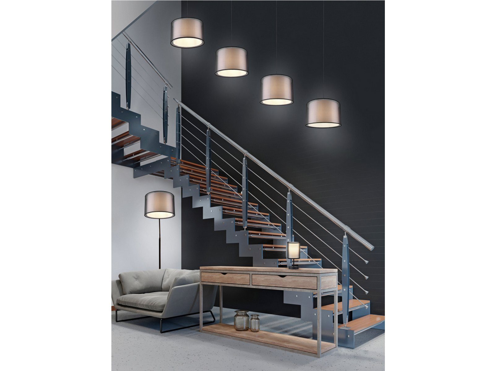 meineWunschleuchte LED Pendelleuchte, Dimmfunktion, LED wechselbar, Warmweiß, ausgefallen-e Designer-lampen einflammig für über-n Esstisch hängend