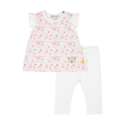 Set Leggings + T-Shirt kurzarm, weiß für Mädchen