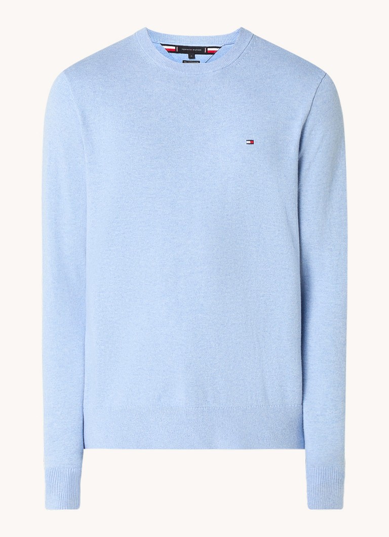 Tommy Hilfiger Fine-knit cashmere blend pullover with logo embroidery