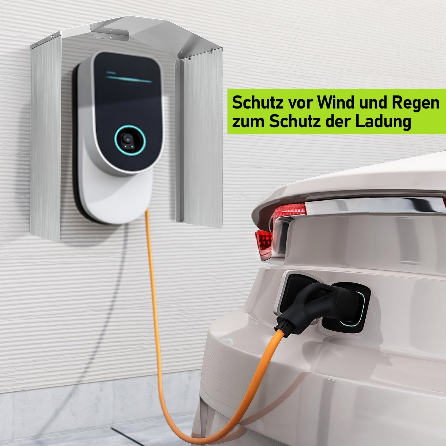 Gimisgu Wallbox Wetterschutz Abdeckung für Wallbox Edelstahl 45 x 40 x 20 cm Elektroauto-Ladestation-Halterung, (1-tlg)