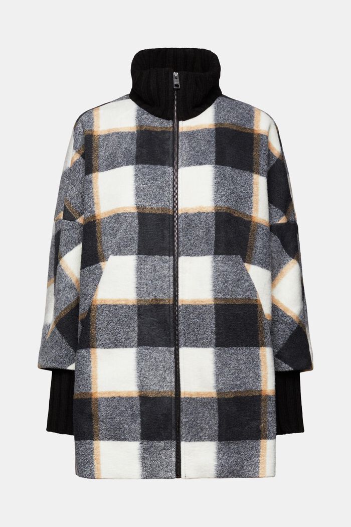 Recycelt: Karierte lange Jacke