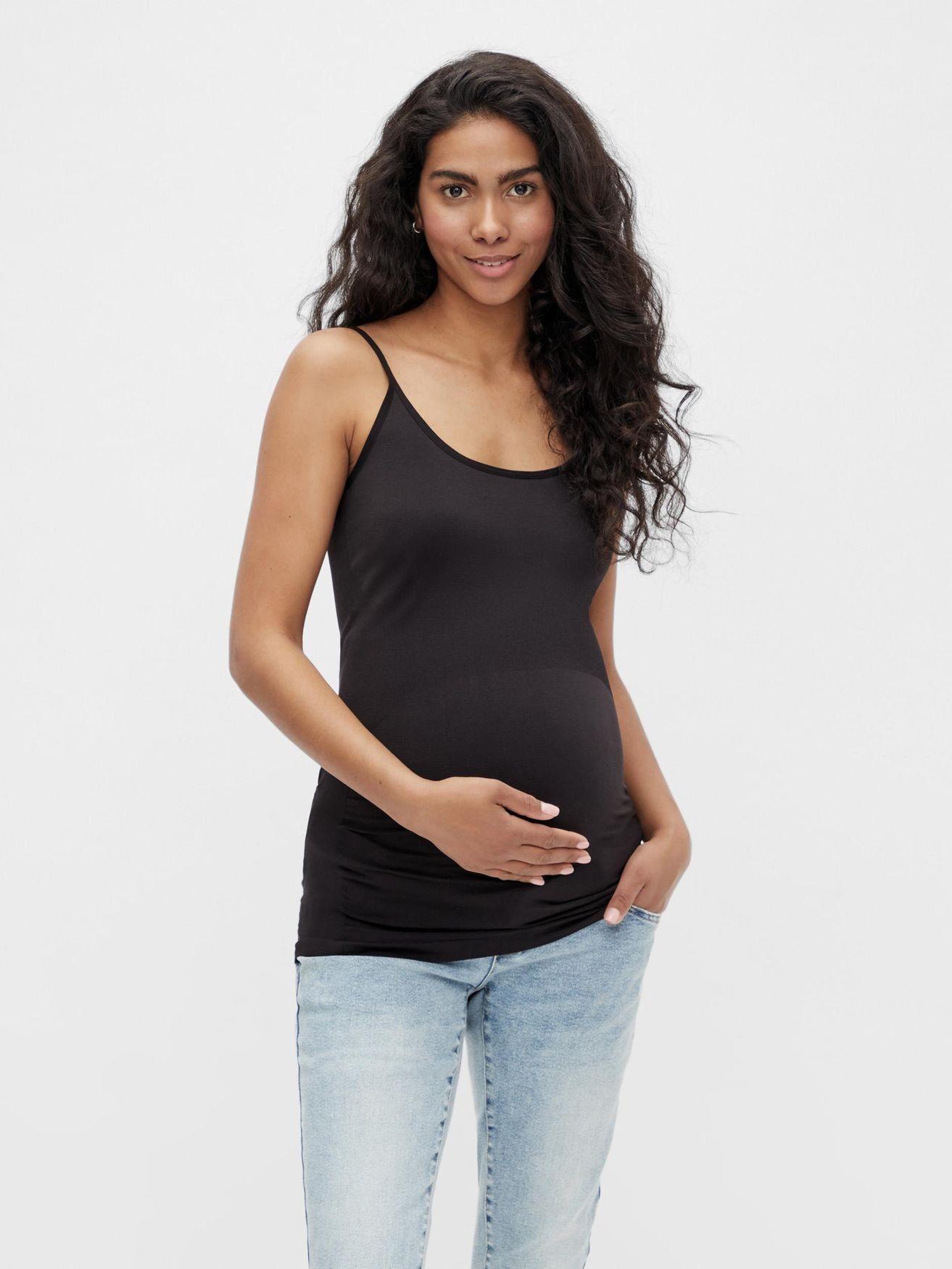 Mamalicious Umstandstop Umstands Basic Top 2-er Stück Set MLHEAL (2-tlg) 5218 in weiß/schwarz