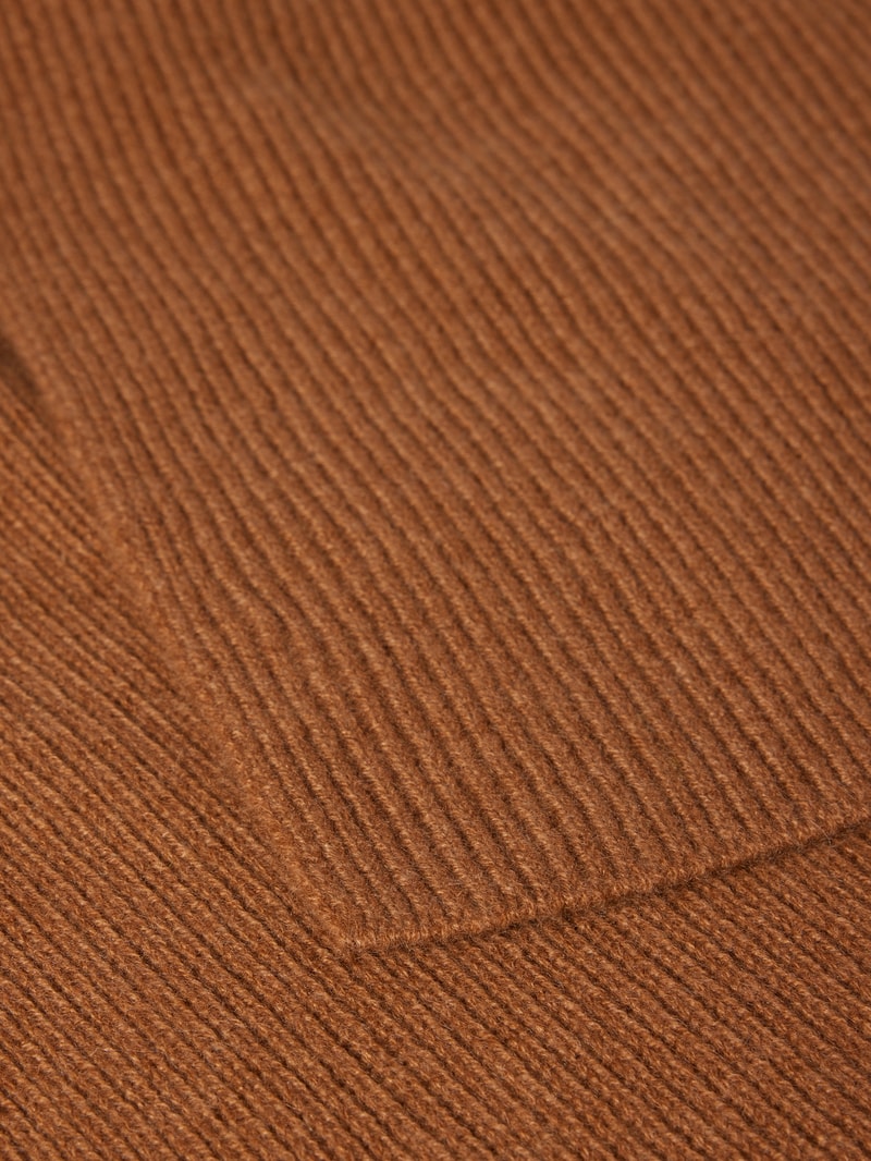 Schal aus Kaschmir im unifarbenen Design in cognac