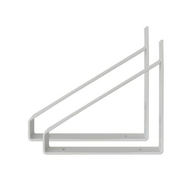 Natural Goods Berlin Wandregalhalter MITTE, 2-tlg., Regalhalterung, Winkelkonsole, Wandregal, Winkelträger, 200mm, Weiß