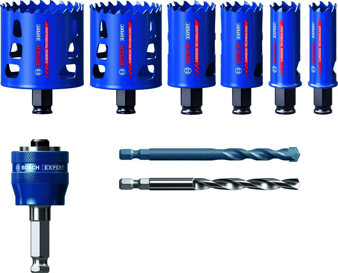 Set carotă Bosch Blue Accessories 2608900445 Expert Tough Material 22/25/35/51/60/68 mm, 9 piese