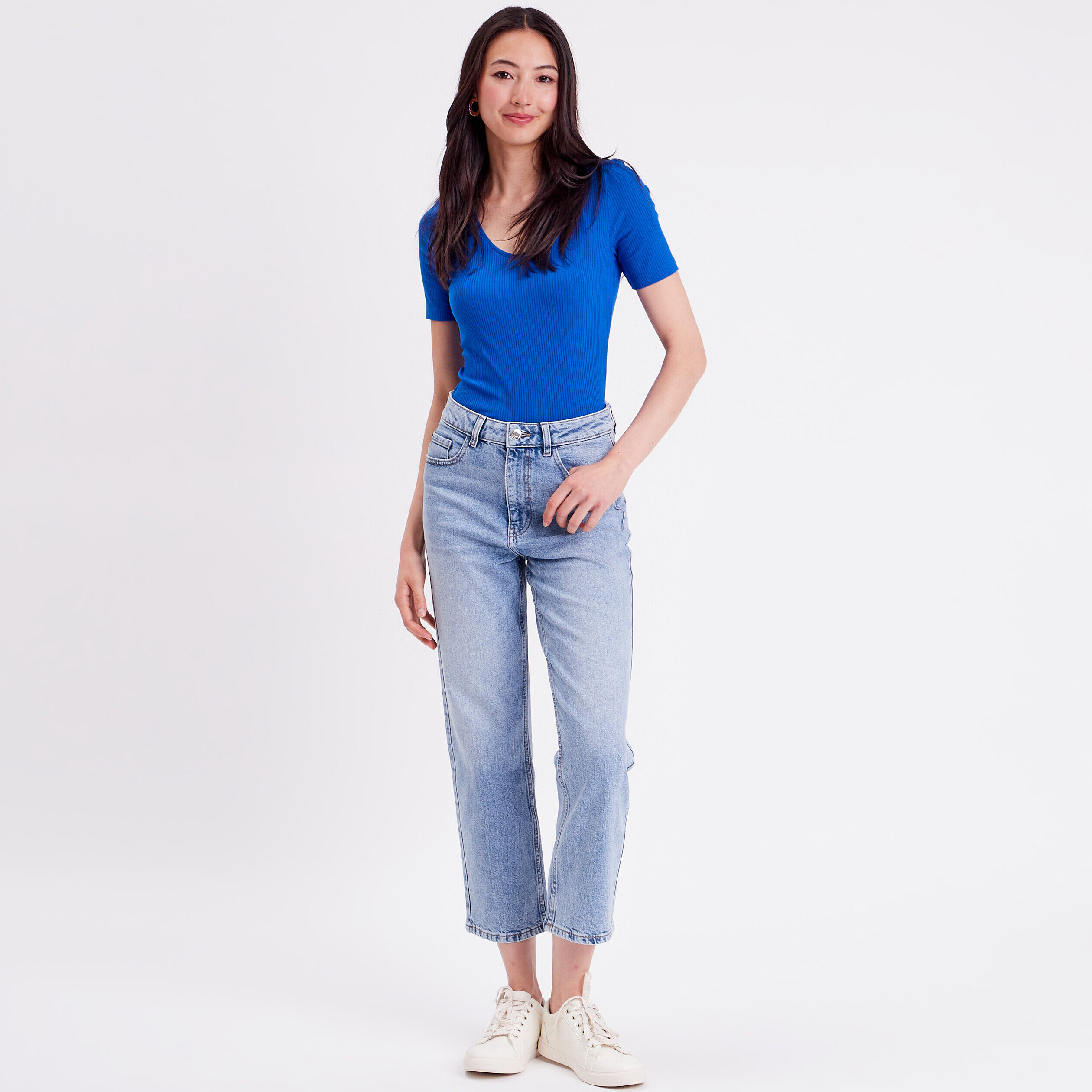 T-shirt manches courtes bleu roi femme | Cache Cache