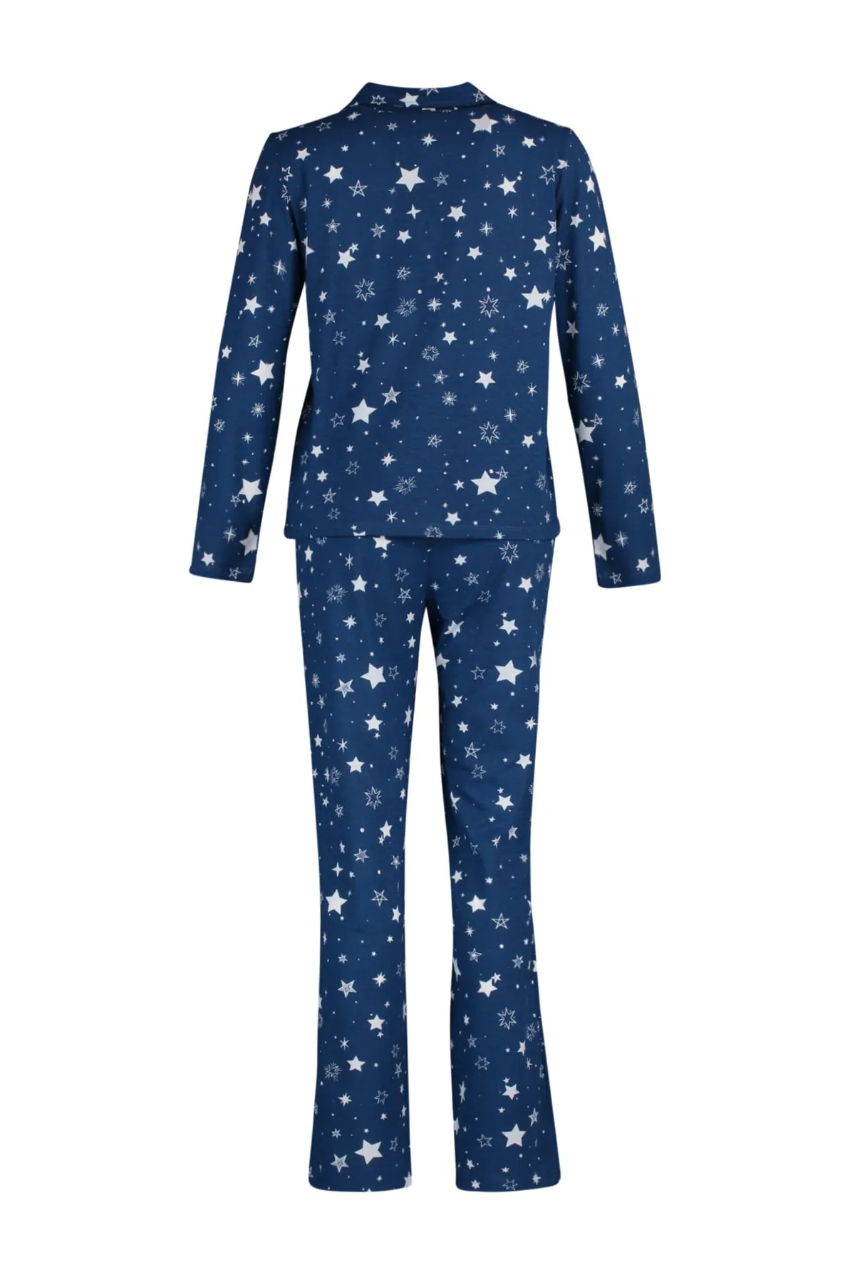 Trendyol Collection  Indigoblaues Pyjama-Set mit Sternmuster THMAW23PT00150