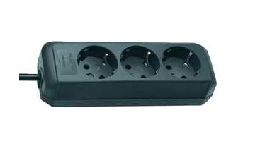 Brennenstuhl 1158620015 Eco-Line 3-veis strømskinne svart 1,5 m H05VV-F 3G1.5