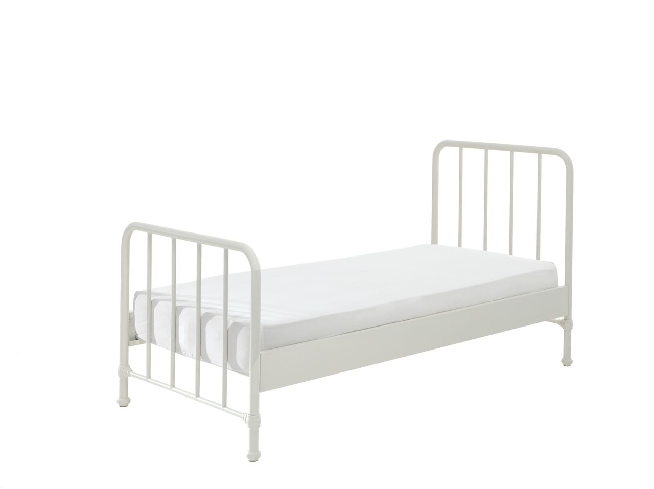 VIPACK BRONXX Metallbett im coolen Look Weiß matt, Liegefläche 90 x 200 cm