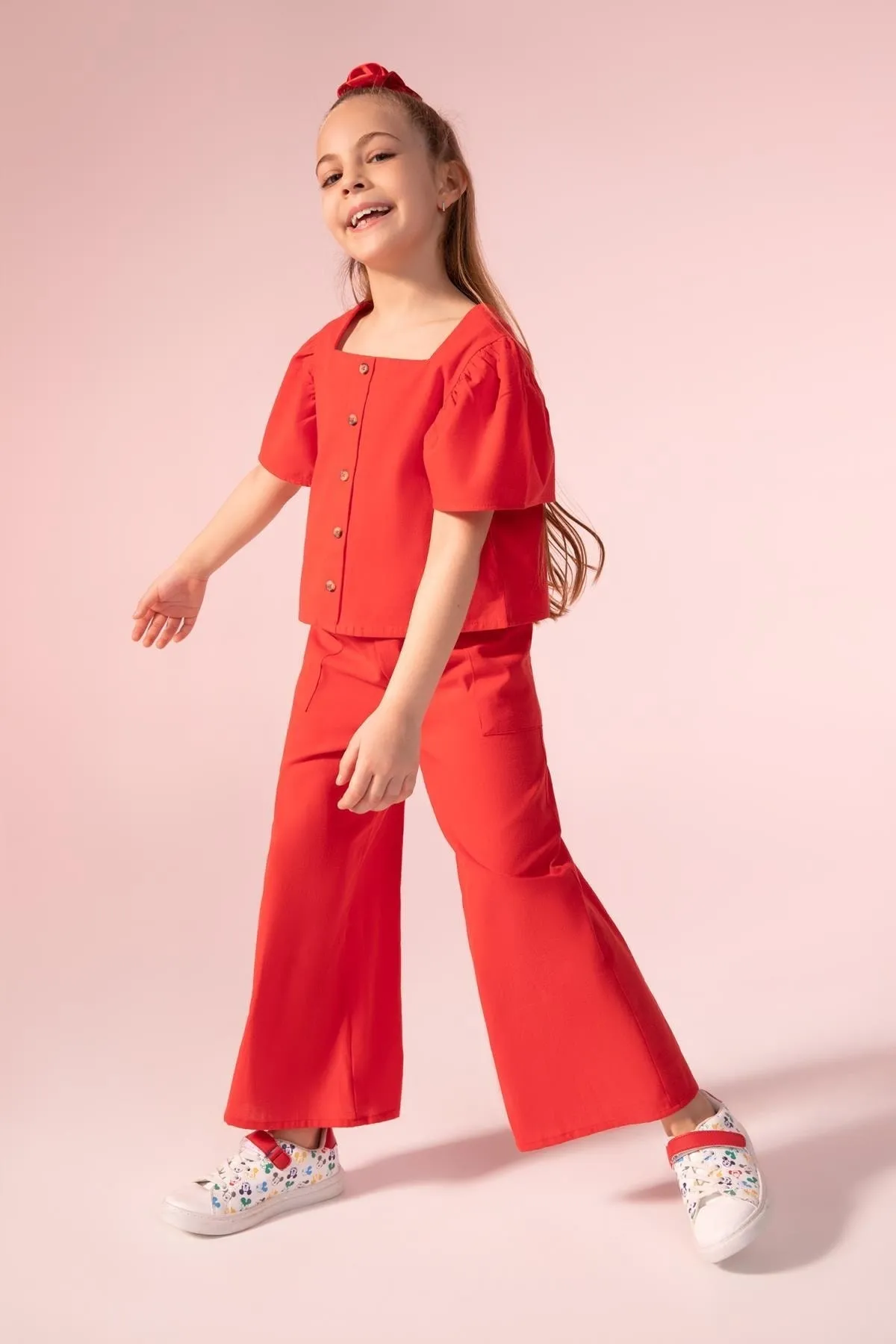 DeFacto  Mädchenhose mit weitem Bein in Leinenoptik, X2242a622sm