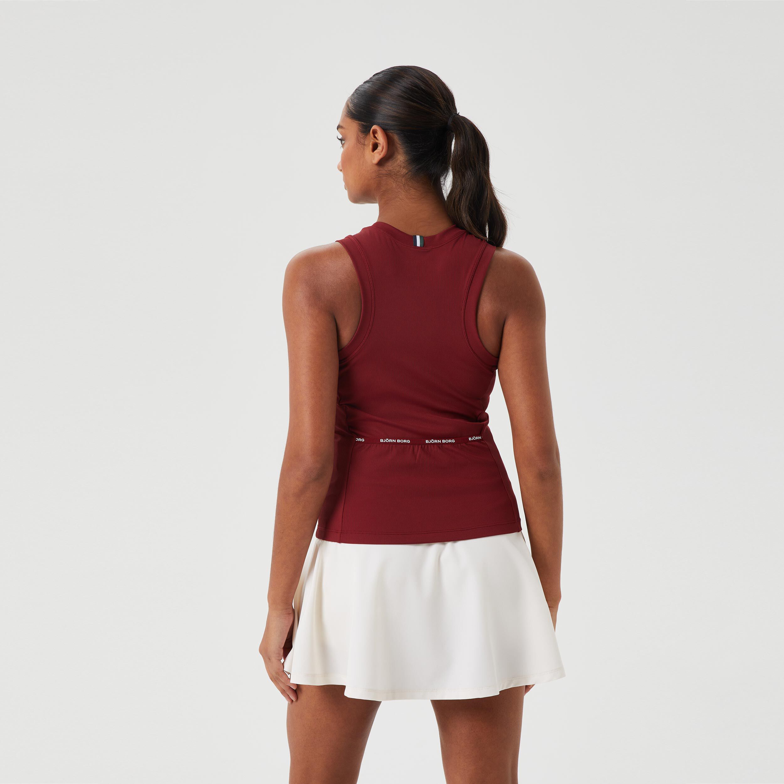 Ace Rib Pocket Tank-Top Damen - Dunkelrot