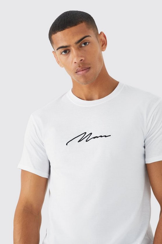 Besticktes Man Signature T-Shirt