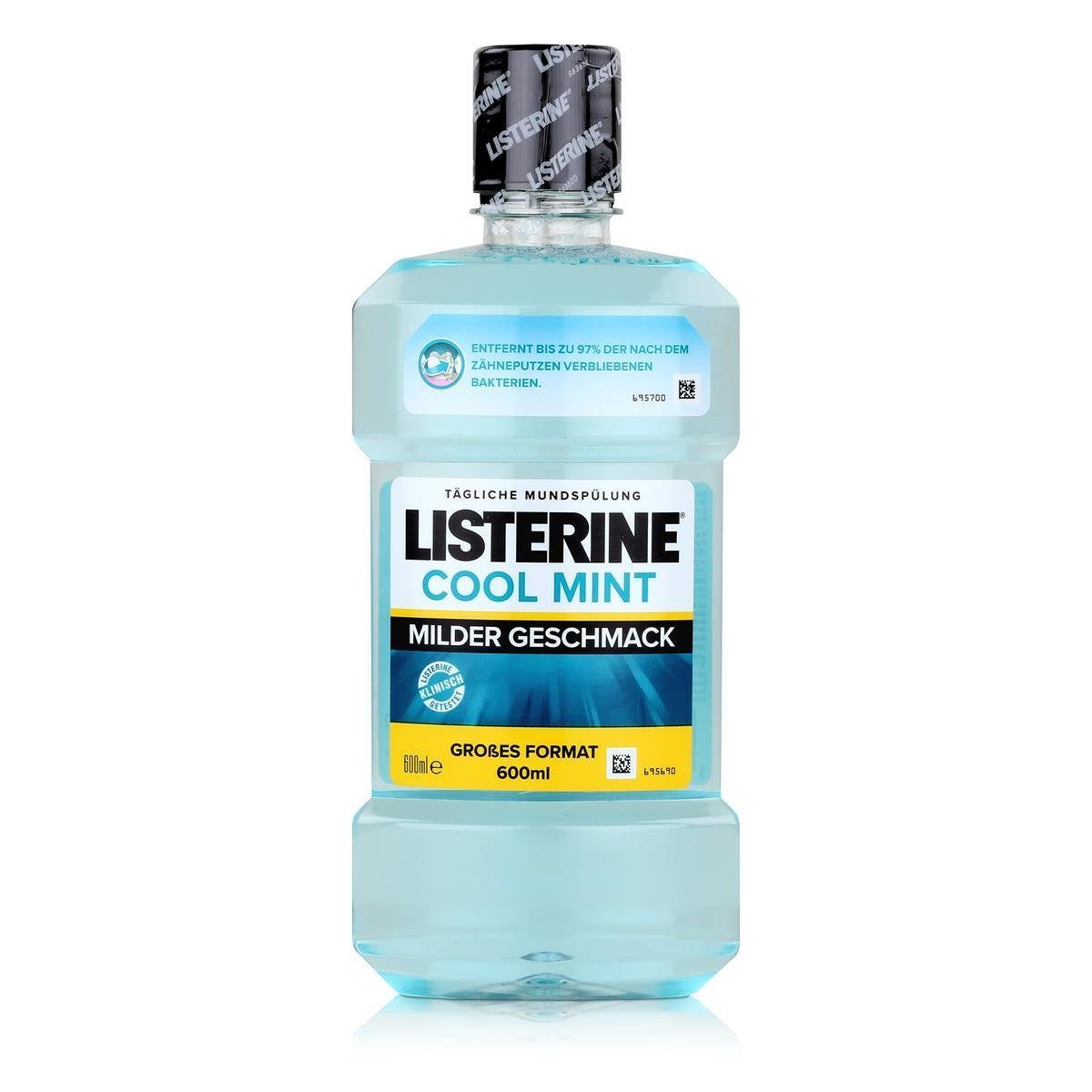 Listerine Mundspülung, Listerine Cool Mint Mild 600ml - Für Kinder ab sechs Jahren geeignet