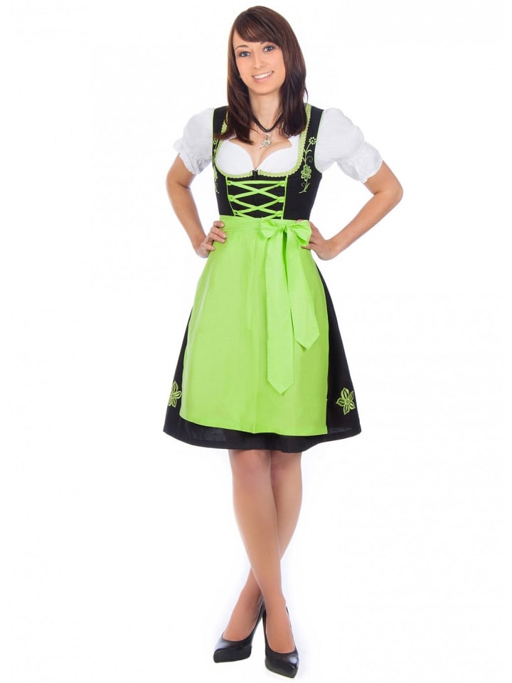 Edelnice Mini Dirndl 3-teilig in schwarz, grün günstig kaufen 34
