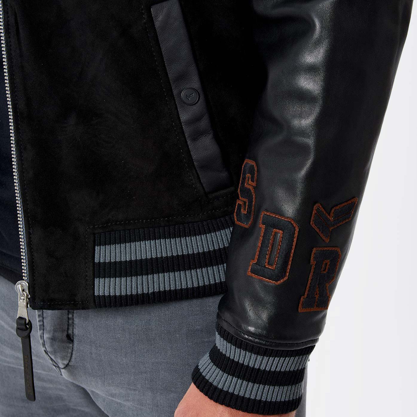 SITY   Blouson noir en cuir Homme