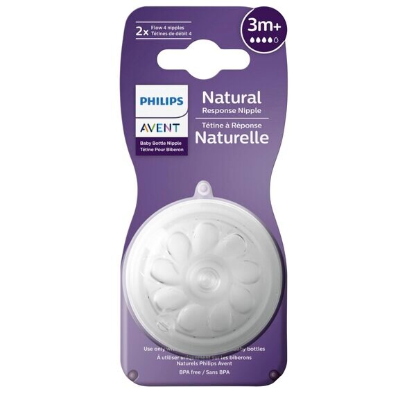 Philips Avent SCY964/02 3m Speed 4 Natural Imureflex -tuttipulloon, 2 kpl