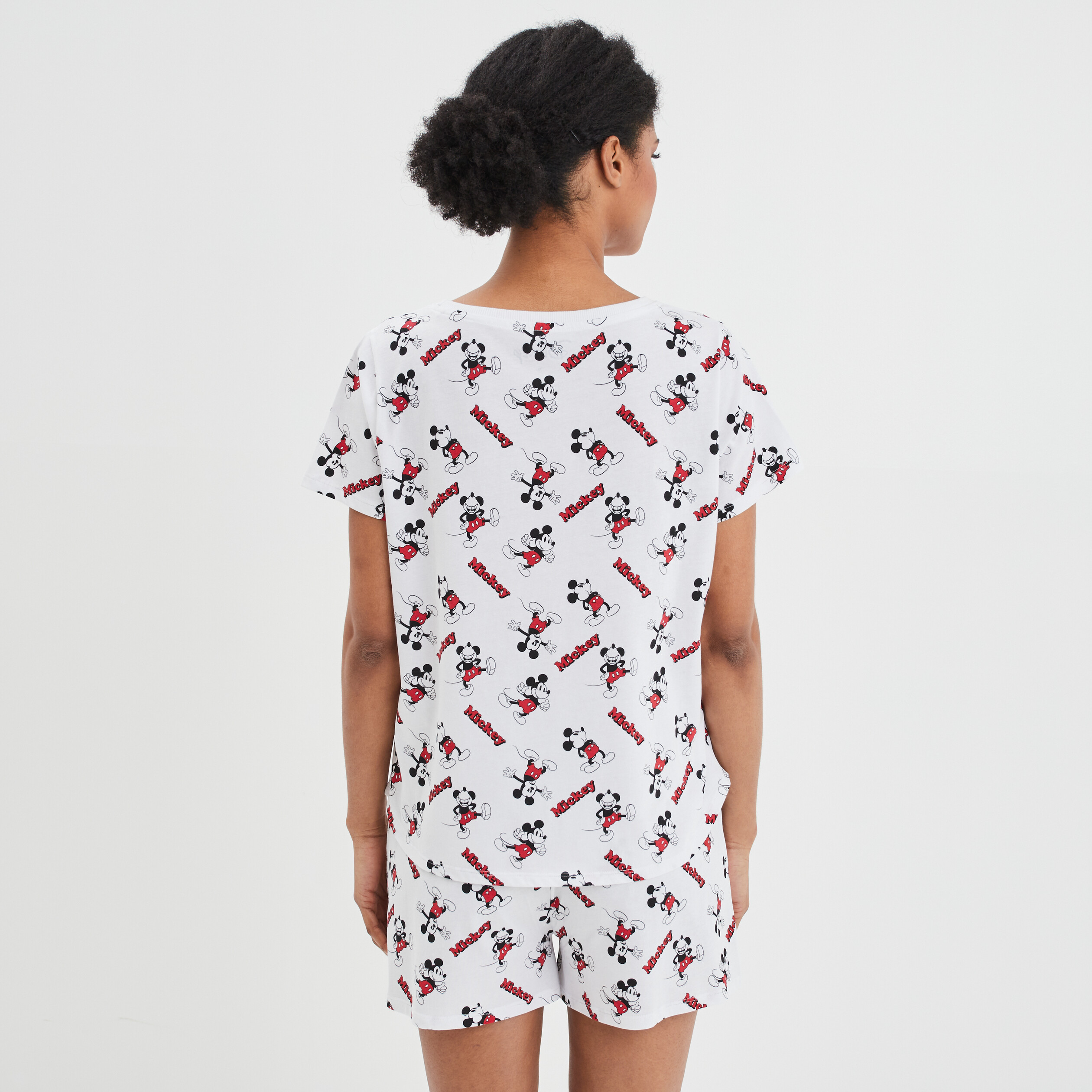 Ensemble pyjama short 2 pièces Mickey blanc femme | La Halle
