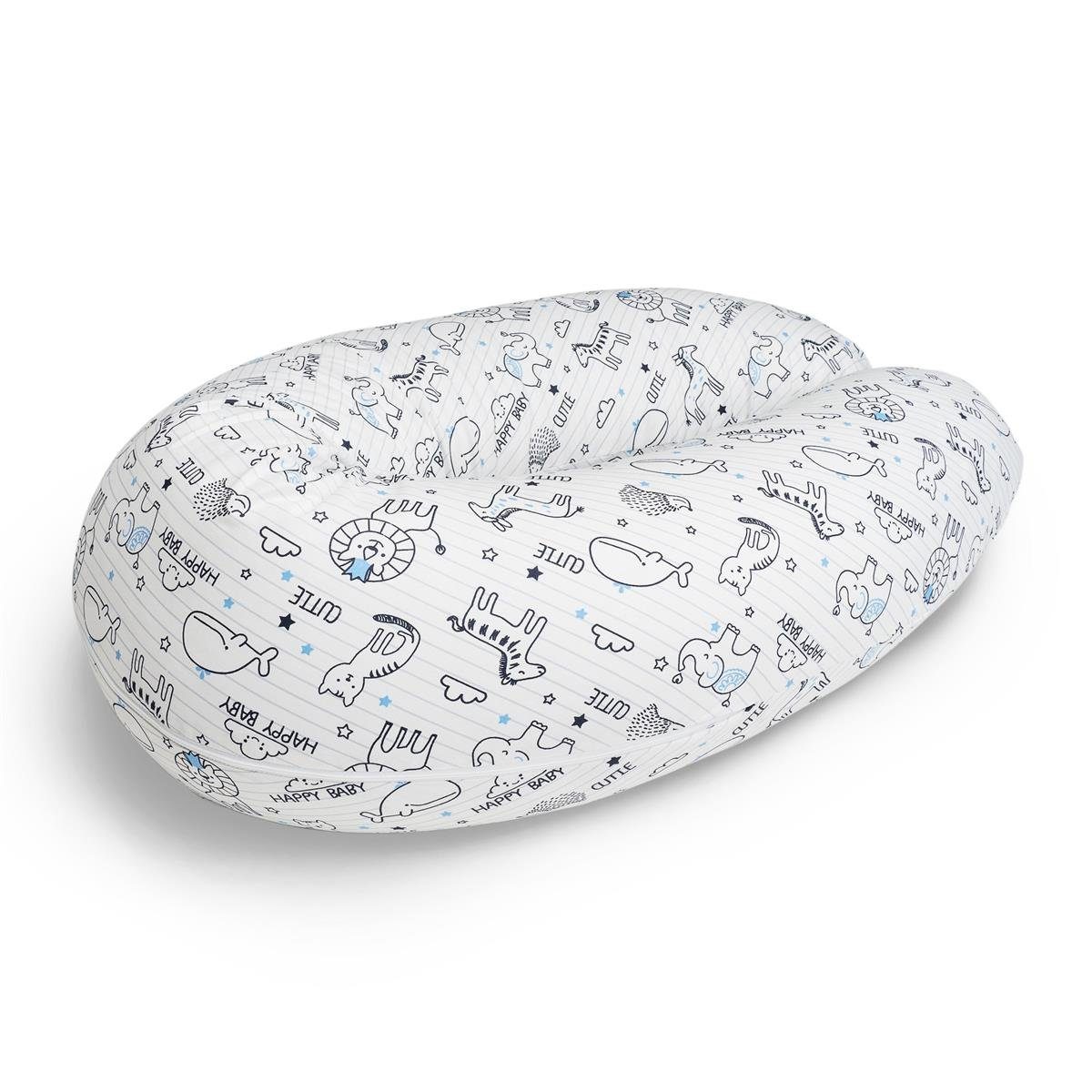 SEI Design Stillkissen Seitenschläferkissen Babynestchen mit EPS Mikroperlen, Schwangerschaftskissen mit Bezug, Bezug 100% Baumwolle
