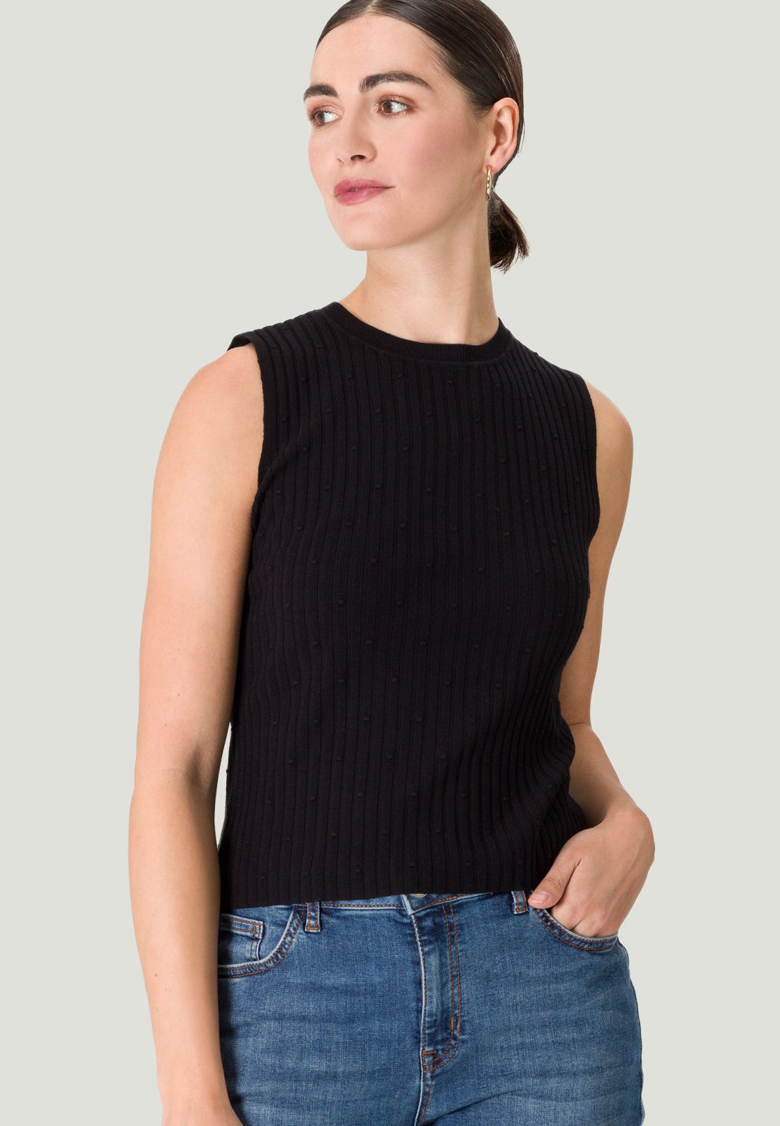 Stricktop mit Rundauschnitt