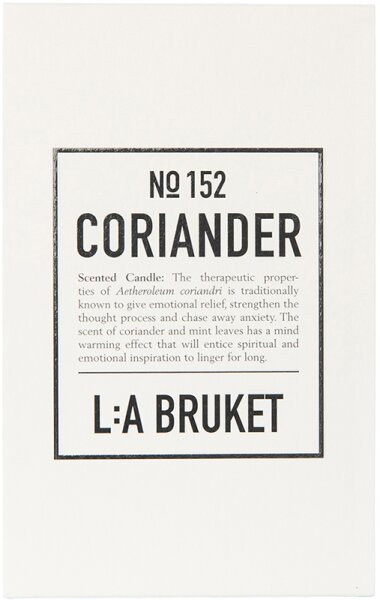 L:A Bruket No. 152 Scented Candle Coriander Duftkerze