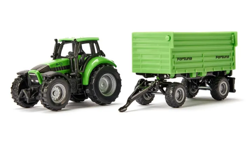 SIKU 1606 Farmer - DEUTZ-FAHR mit Fortuna 2-Achs Anhänger