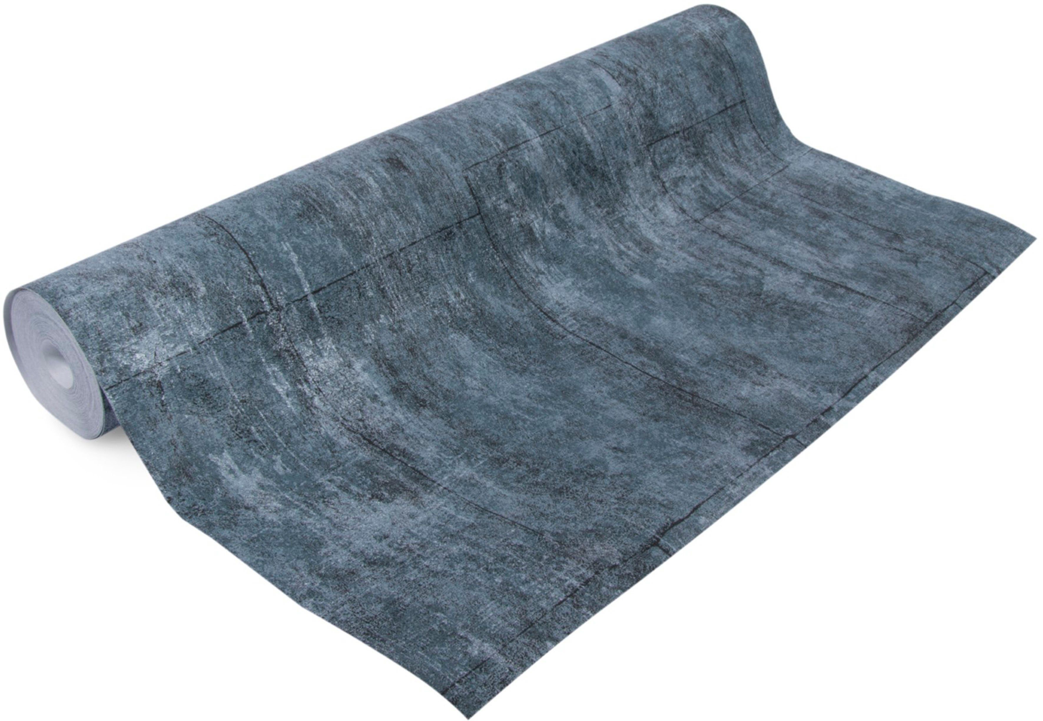 Superfresco Easy Vliestapete Beton/Steine, Steinoptik, (1 St), Blau - 10m x 52cm