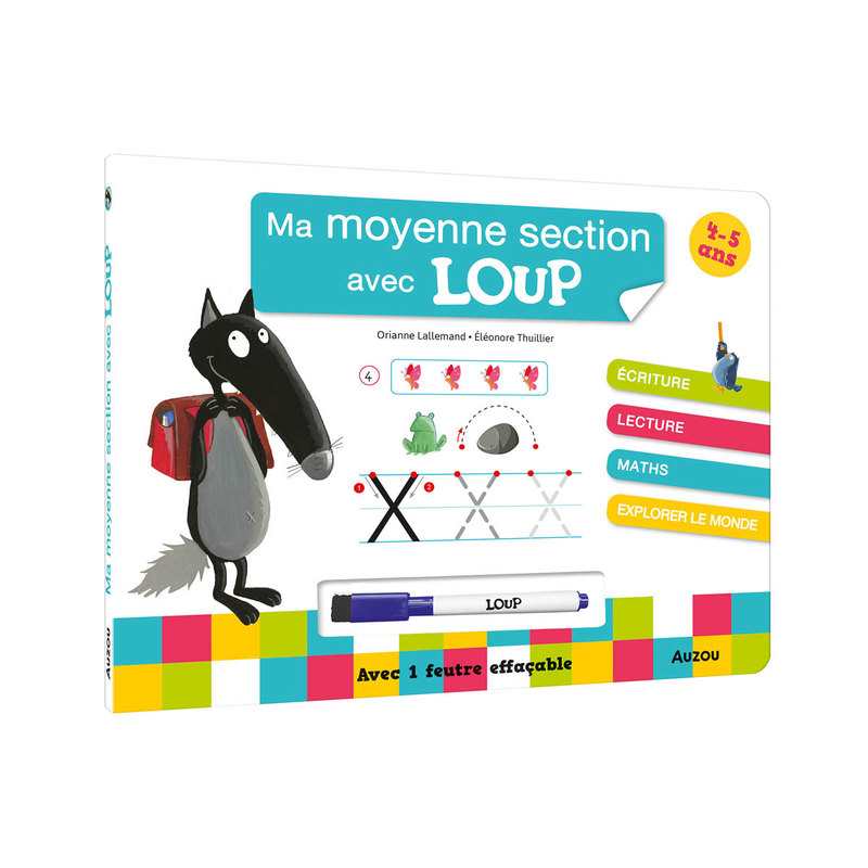 Livre ardoise, Ma moyenne section avec Loup - Auzou