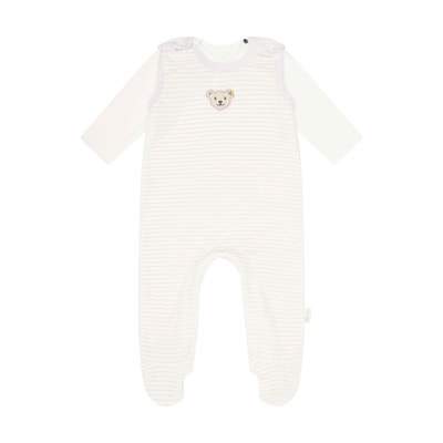 Set Strampler + T-Shirt langarm GOTS, beige