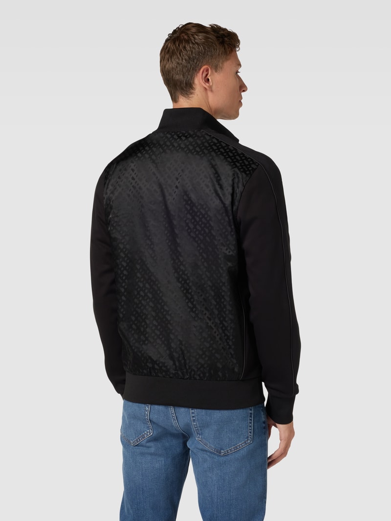 Sweatjacke mit Label-Print Modell 'Shepherd' in schwarz