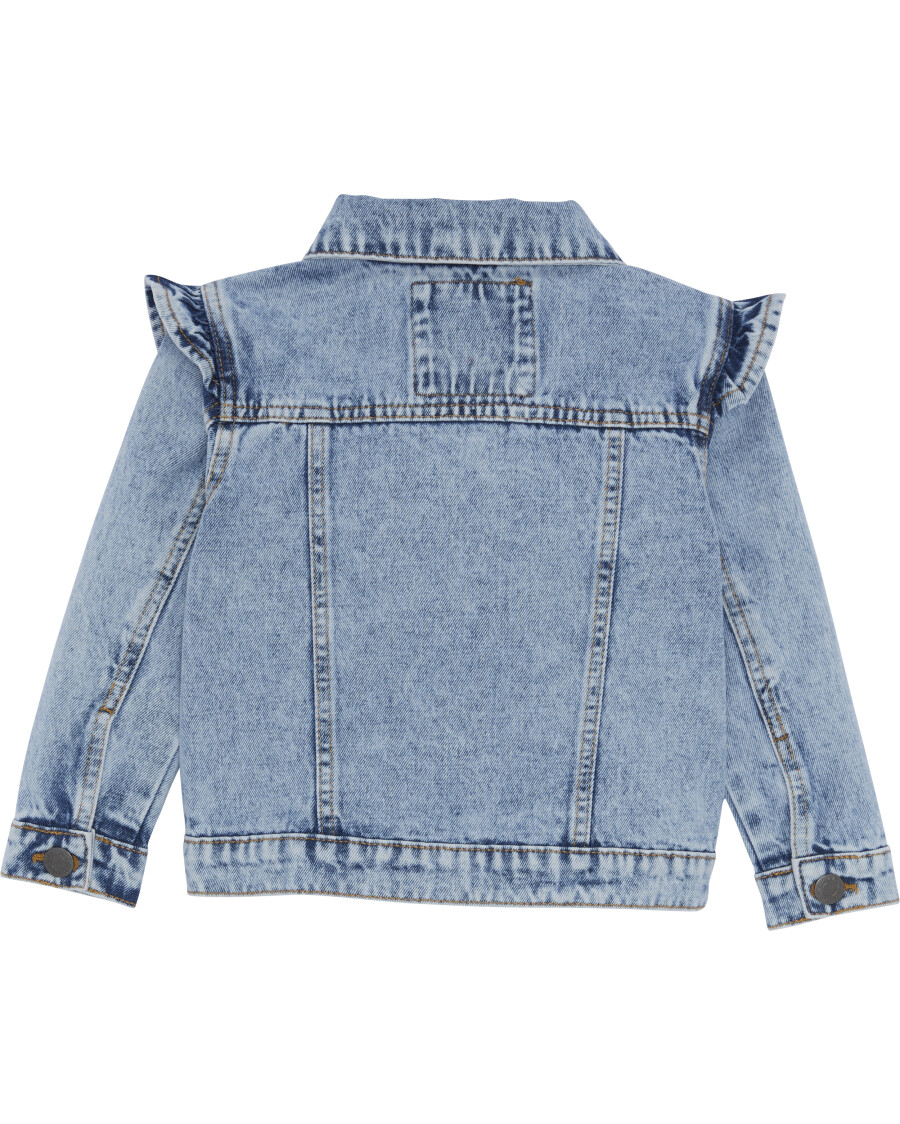 Jeansjacke mit Rüschen