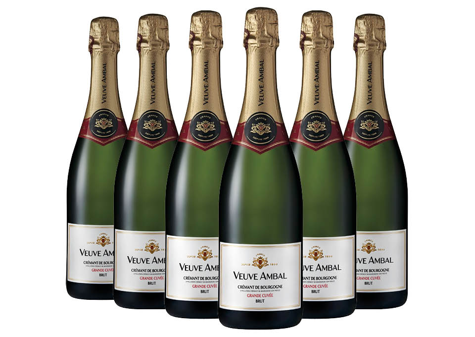 Crémant de Bourgogne Brut AOC Grande Cuvée Veuve Ambal 6 bouteilles de 0,75 ℓ