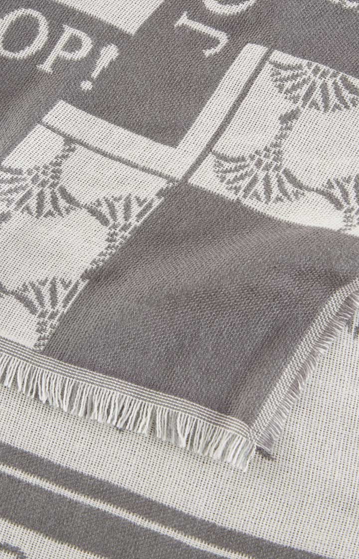 Jacquard-Schal in Grau/Creme
