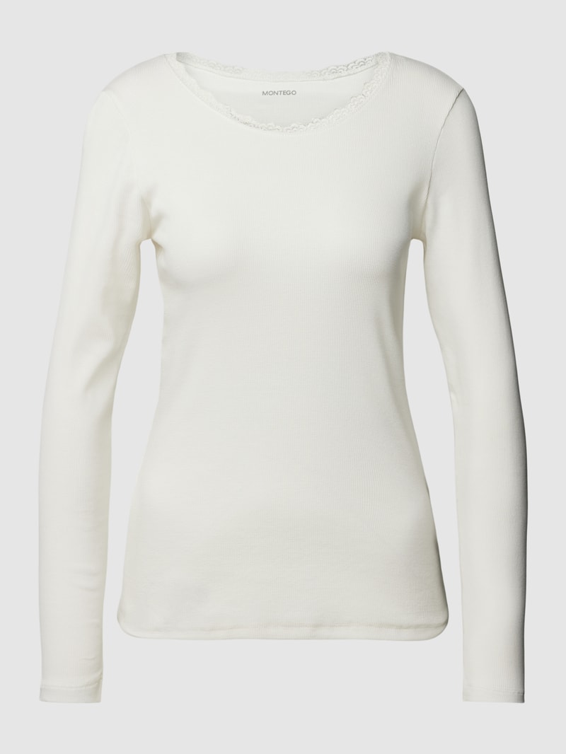 Longsleeve mit Rundhalsausschnitt in offwhite