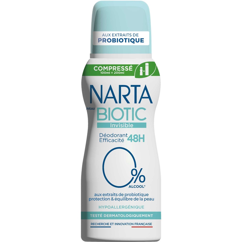 NARTA Déodorant compressé efficacité 48h, sans alcool Déodorant