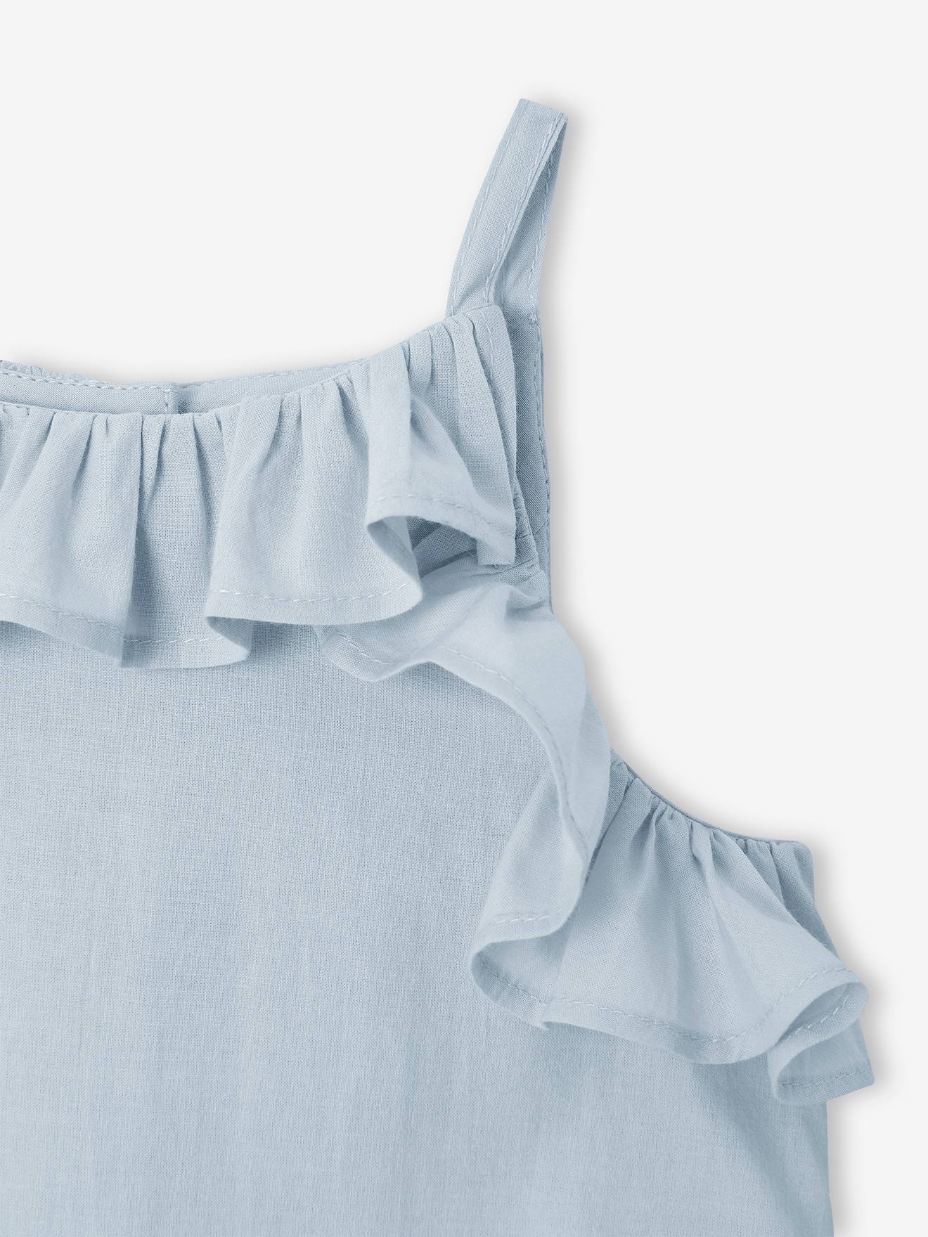 Vertbaudet Mädchen Baby-Set: Blusentop & Shorts - eisblau