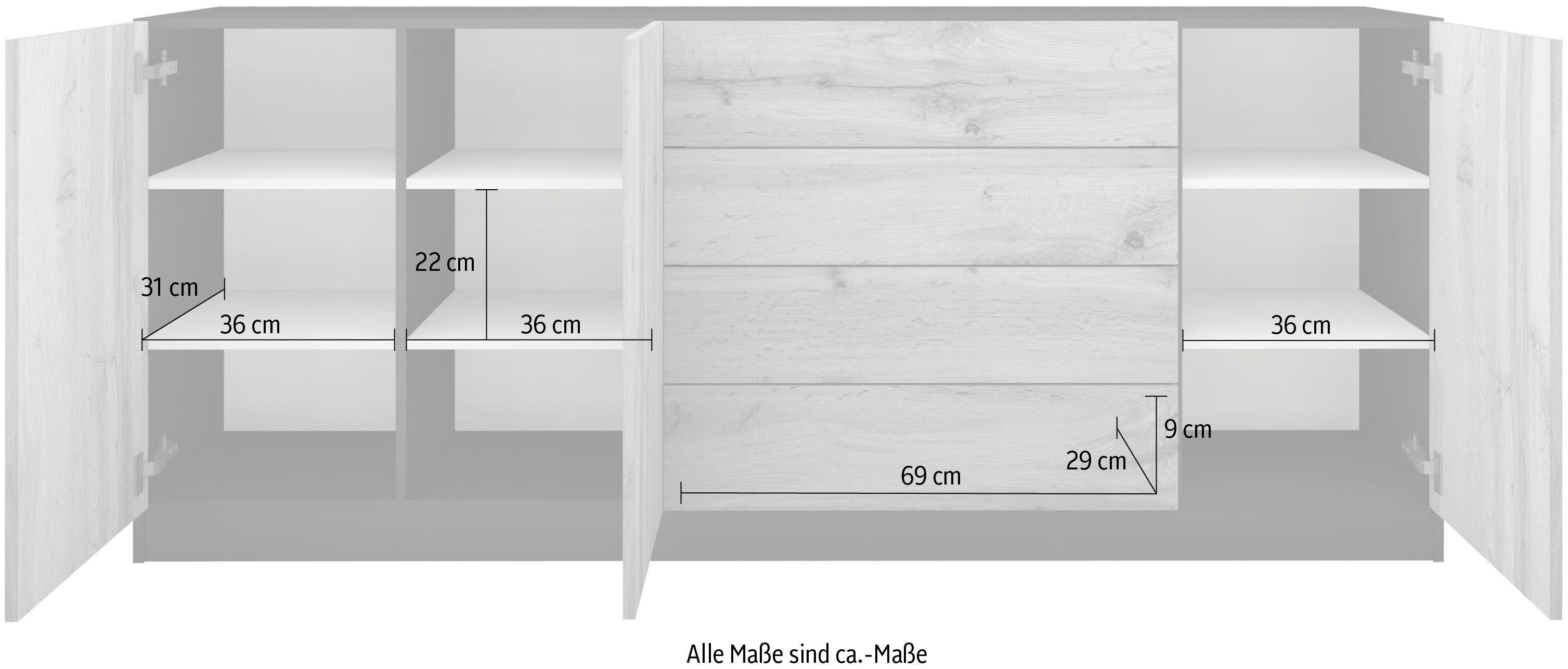 borchardt Möbel Sideboard Vaasa, Breite 190 cm