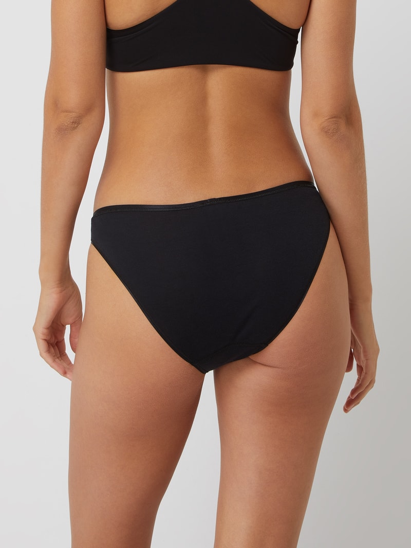 Slip aus merzerisierter Baumwolle Modell 'Cotton Seamless' in schwarz