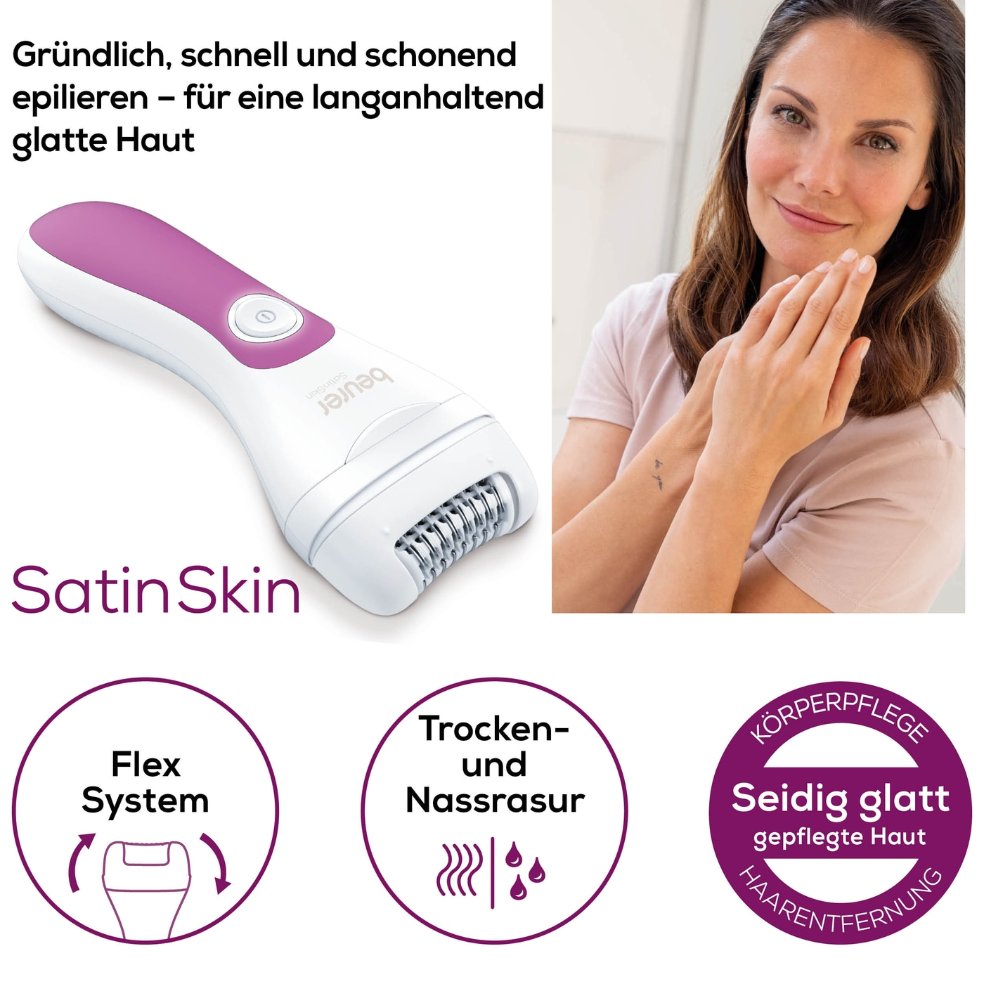 Beurer Epilierer HL 76-2-in-1 Gerät: Epilieren und Rasieren für seidenglatte Haut