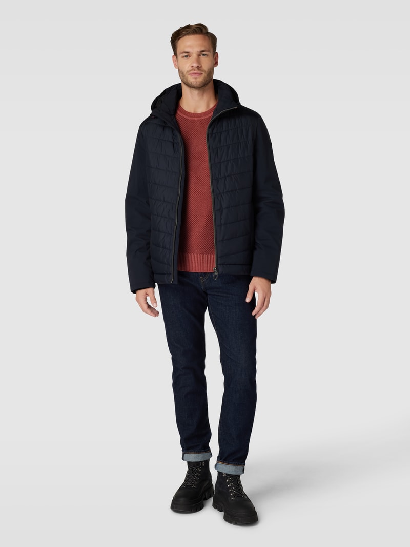Steppjacke in Two-Tone-Machart Modell 'Flex City' in marineblau