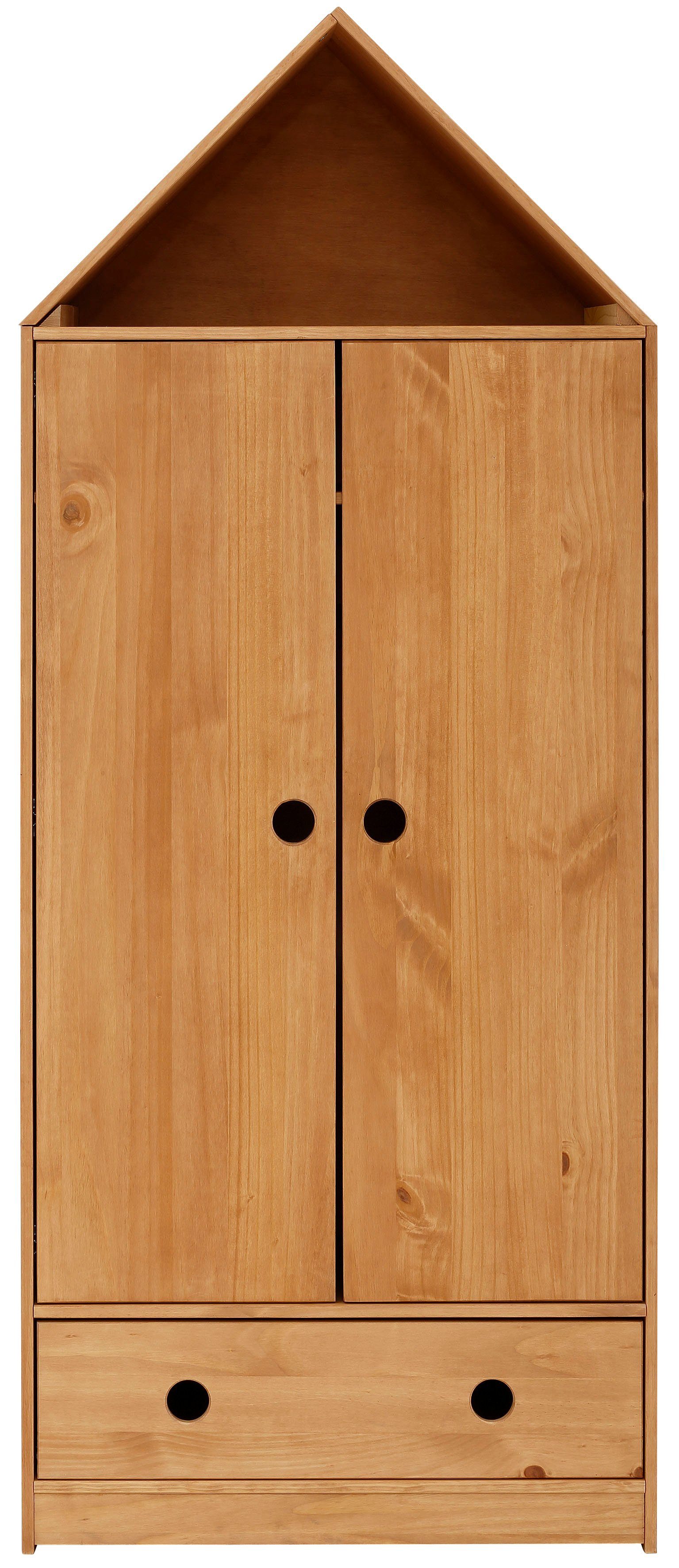 Lüttenhütt Kleiderschrank Alpi Kiefernholz, mit Einlegeböden und Kleiderstange, Höhe 180 cm
