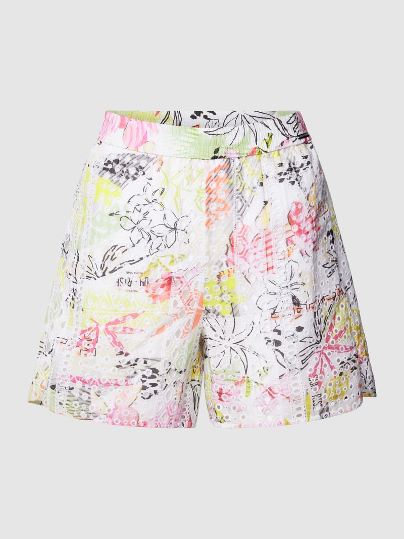 Bermudas mit floralem Muster in neon grün