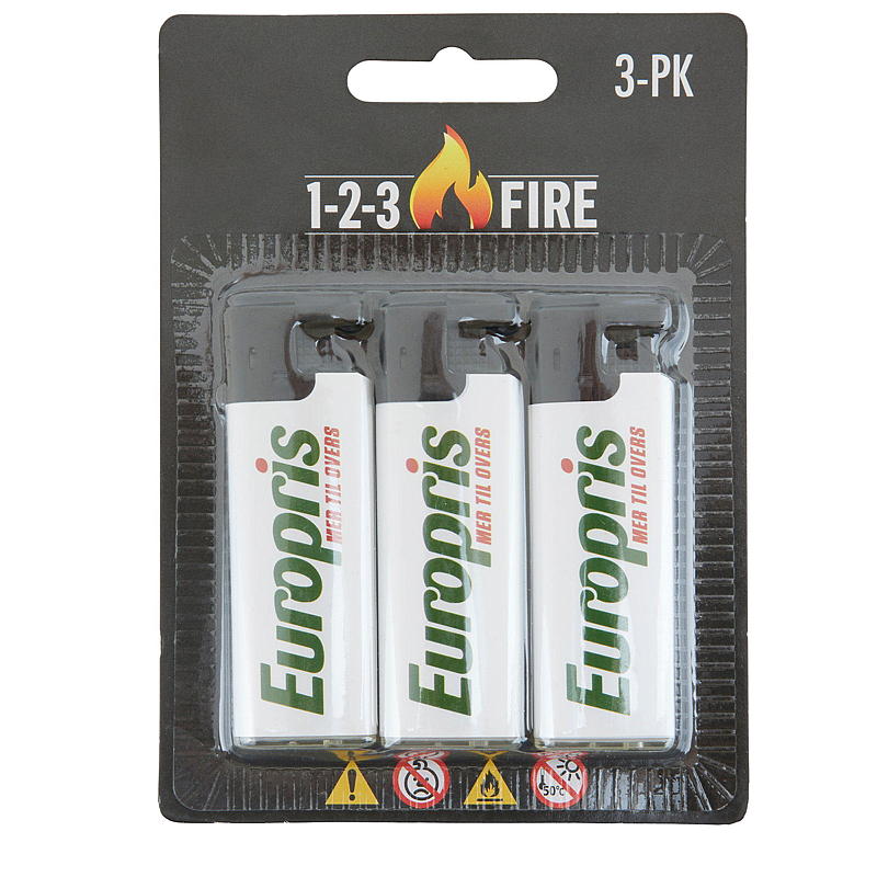 1-2-3 Fire Lighter 3 stk elektronisk Europris