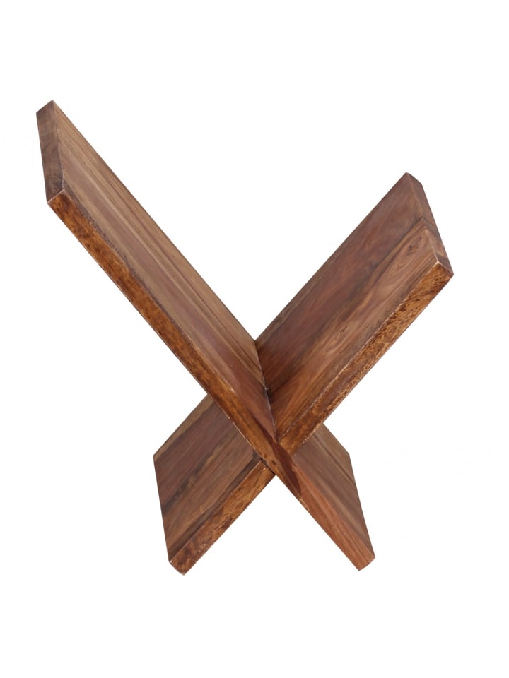 KADIMA DESIGN Zeitungsständer MUMBAI Massivholz X-Form 31 cm in Massivholz günstig kaufen onesize
