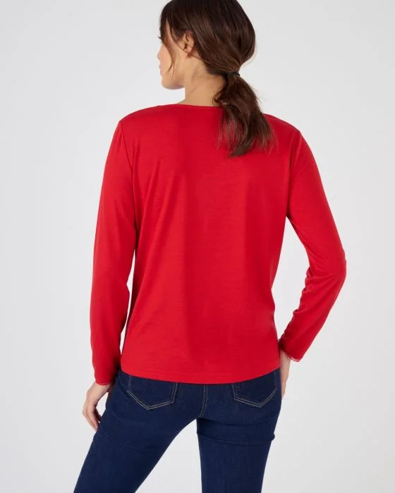 T-shirt manches longues Thermol'love tulle plumetis