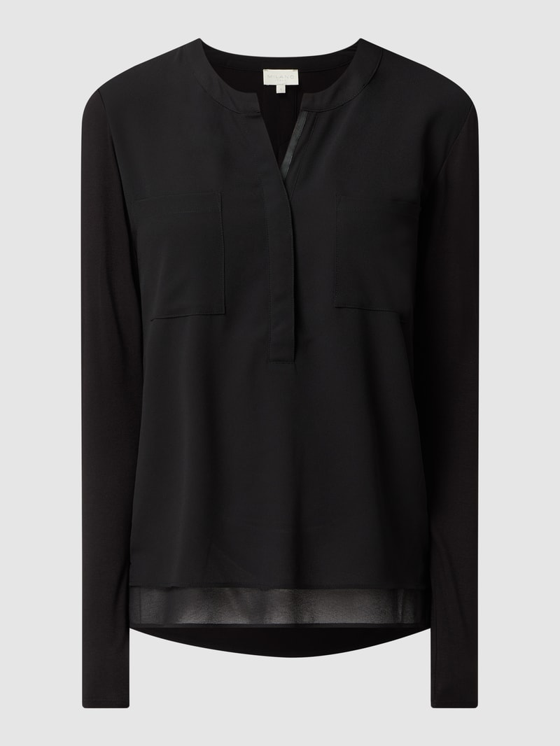 Blusenshirt aus Krepp in schwarz