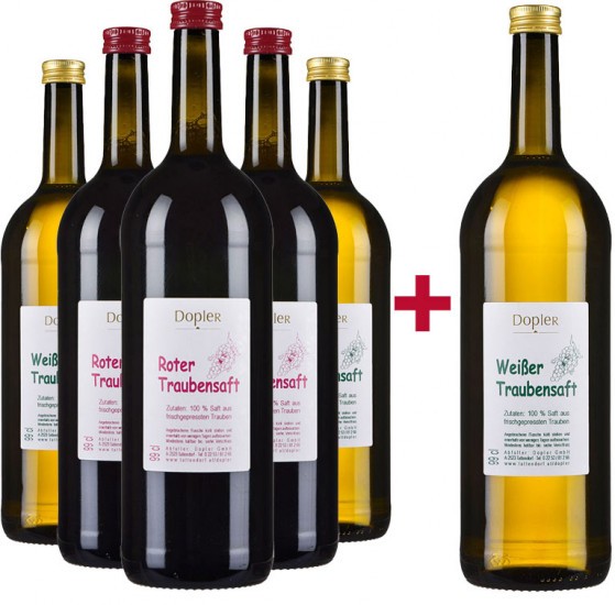 5+1 Paket Traubensaft weiß + rot - Weingut Dopler
