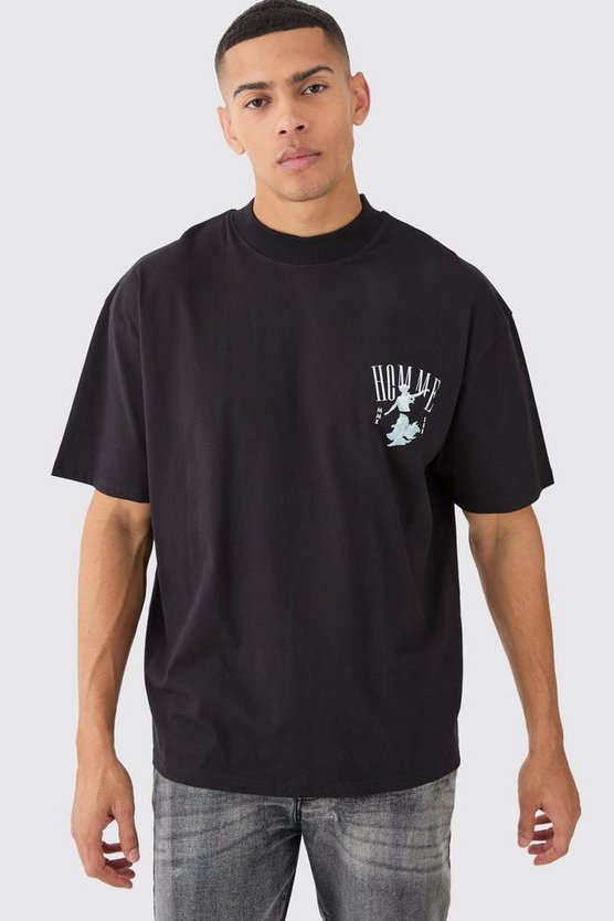 Oversize T-Shirt mit Homme Print